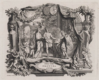 KG 11591
<br/>
Bruidspaar, man gooit olie op het vuur (Bruiloftsgedicht)
<br/>
<em>Picart, Bernard (1673-1733)</em>